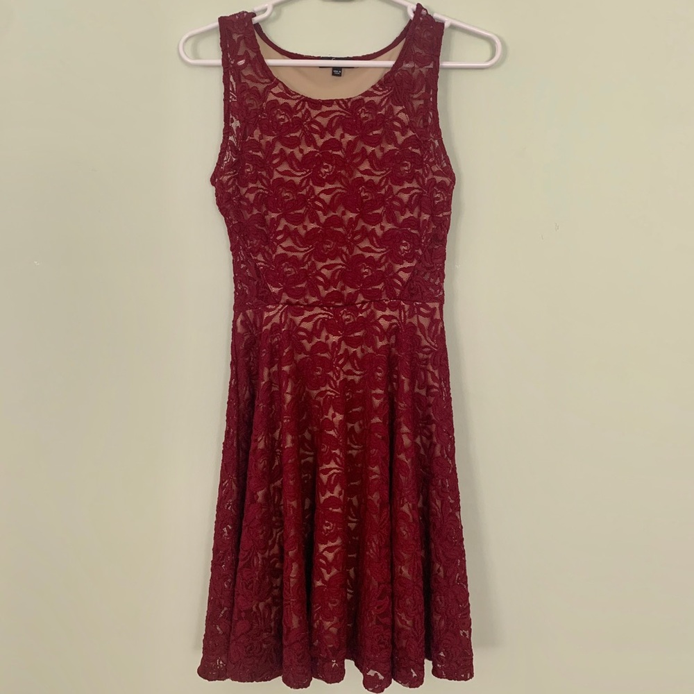 Small Lace Maroon Dress